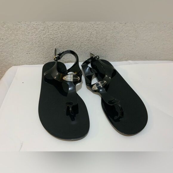 Michael Kors Black Rubber Sandals PVC size 9M - Picture 1 of 12